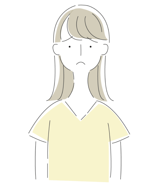 悩む女性のイラスト